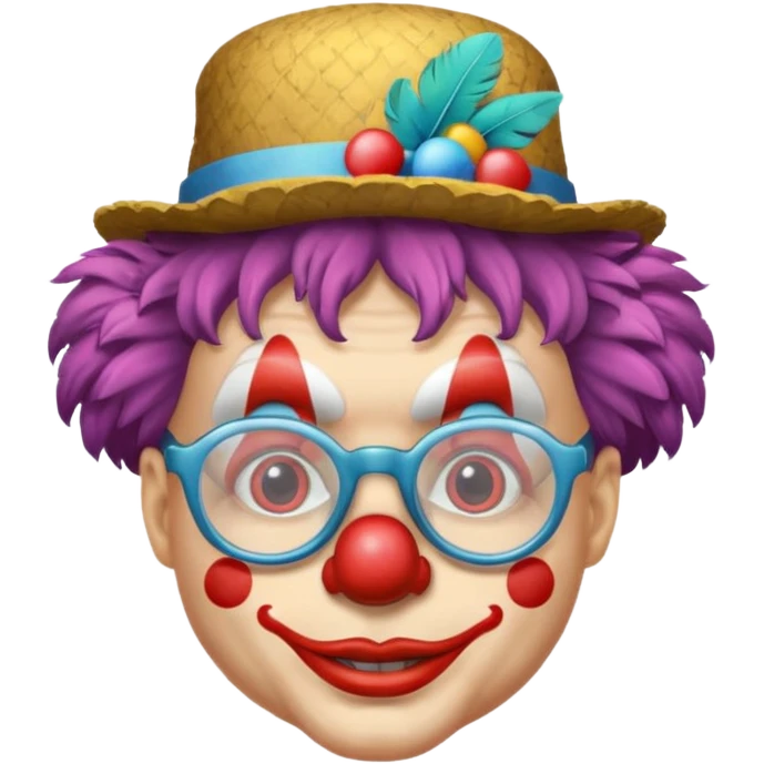 Clown feathered hat with glasses emoji