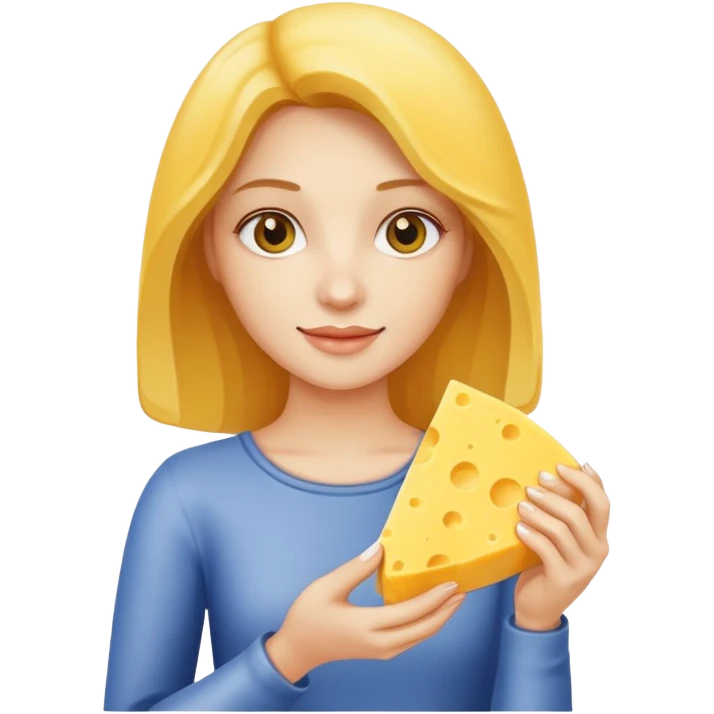 woman holding cheese piece emoji