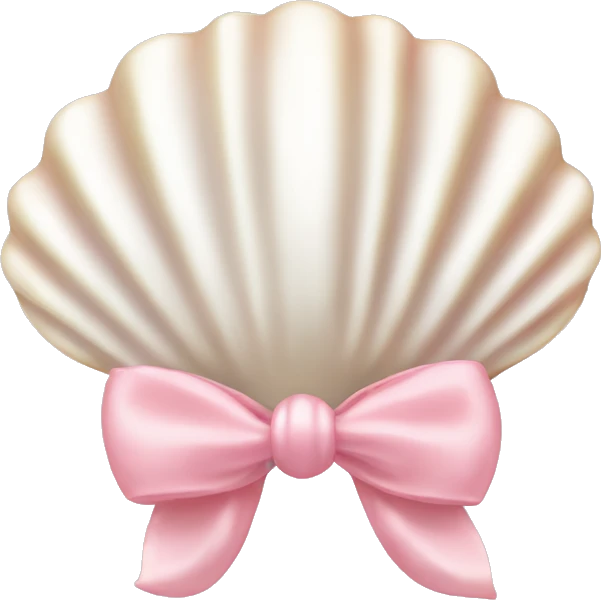 Pearl shell and light pink bow emoji