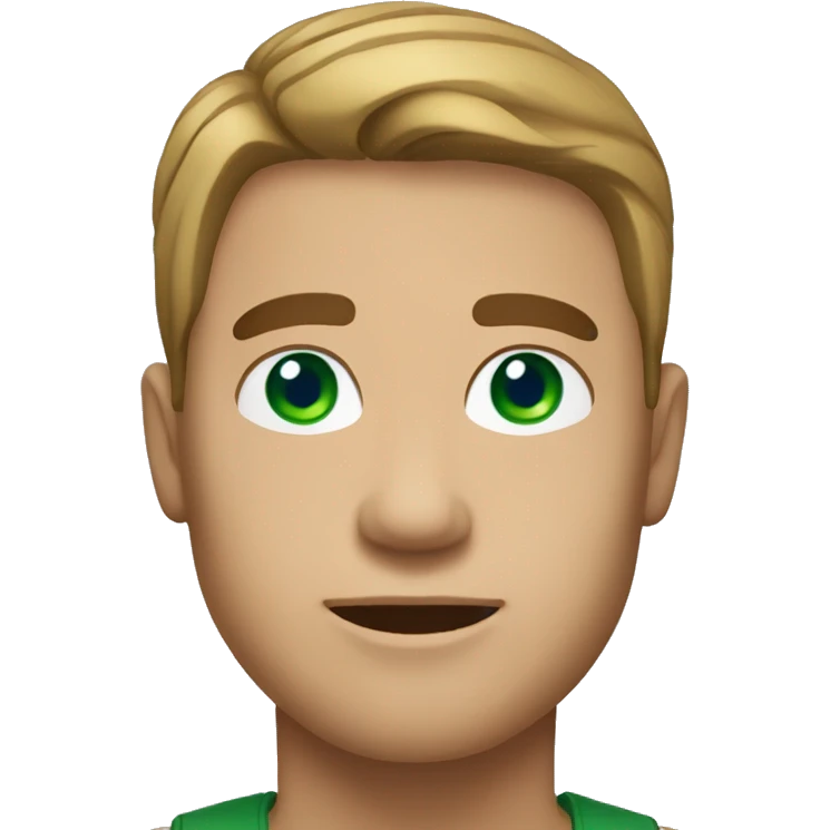 Man with light brown hair medium skin tone with green blue eyes emoji