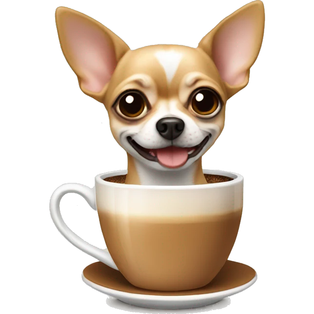 Chihuahua with coffee emoji