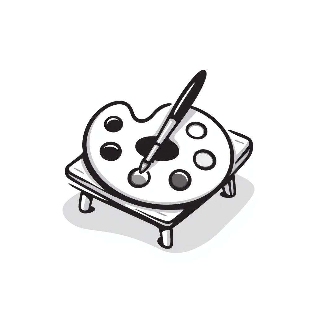 art palette with paintbrush emoji