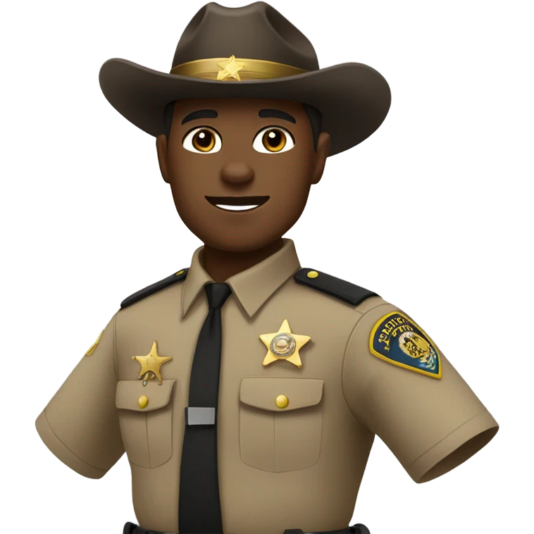 Light Black man as a sheriff Deputy emoji