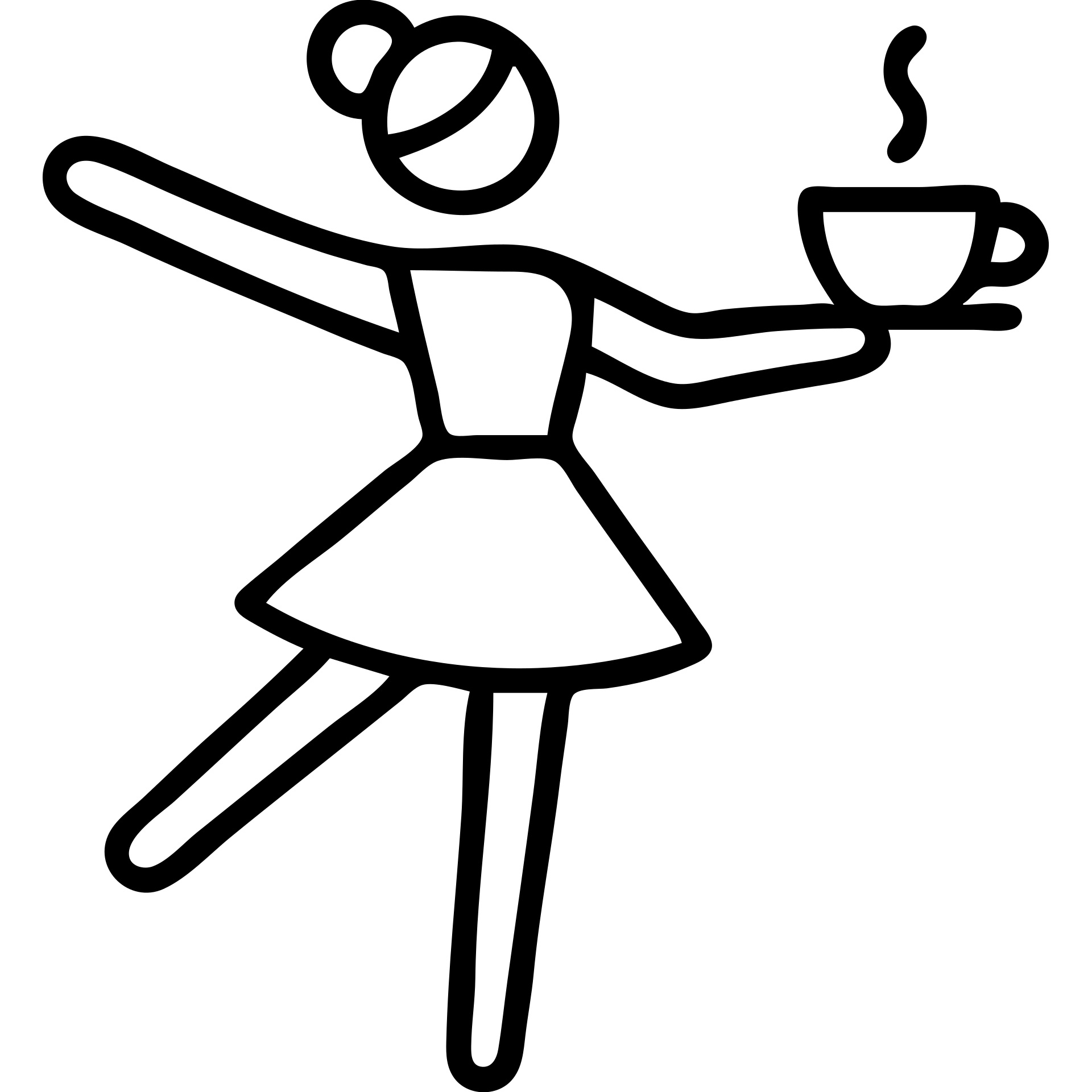 ballerina holding a cappuccino cup, minimal lines icon style emoji