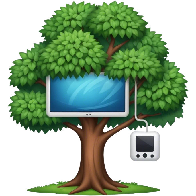 coumputer and tree emoji