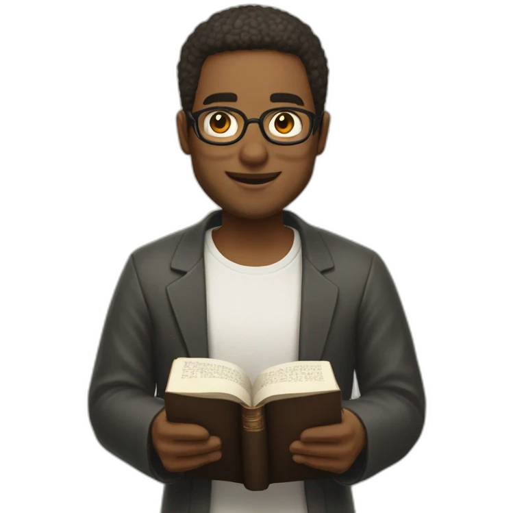 persona alegre con una biblia emoji