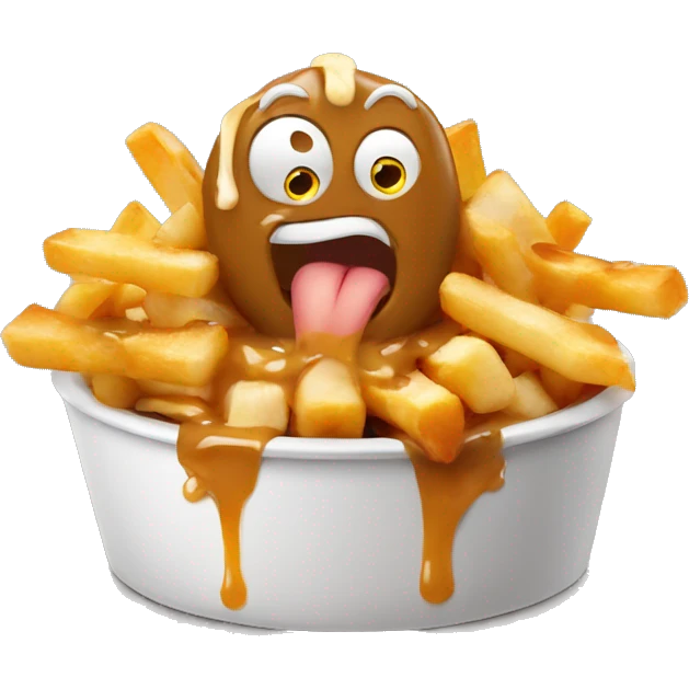 Poutine mange une poutine  emoji