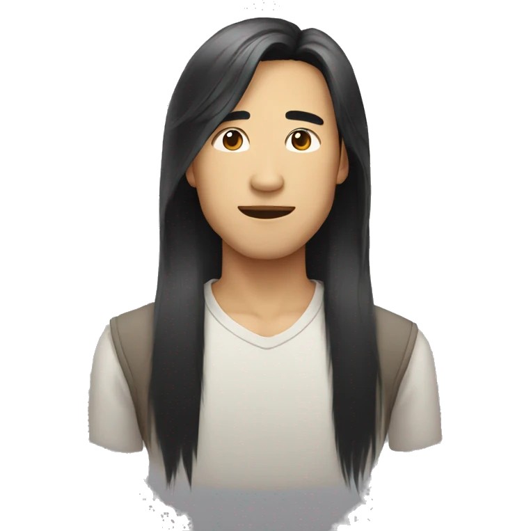 asian guy with long hair emoji