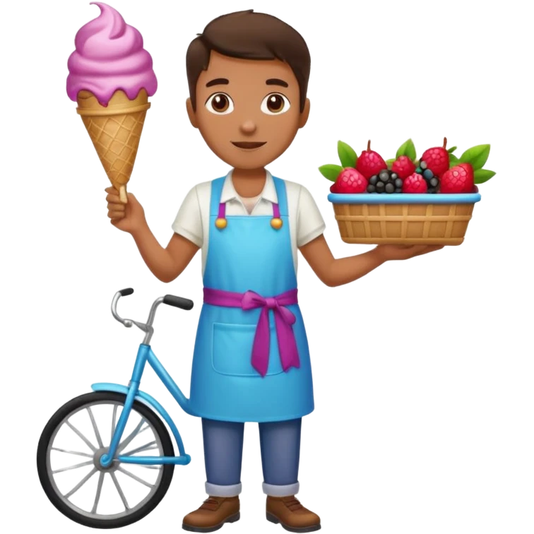 Vendor + berry cart,Ice Cream Vendor. emoji