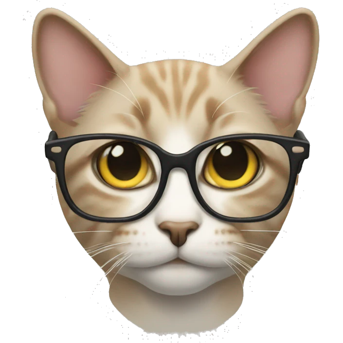 A cat with specs emoji