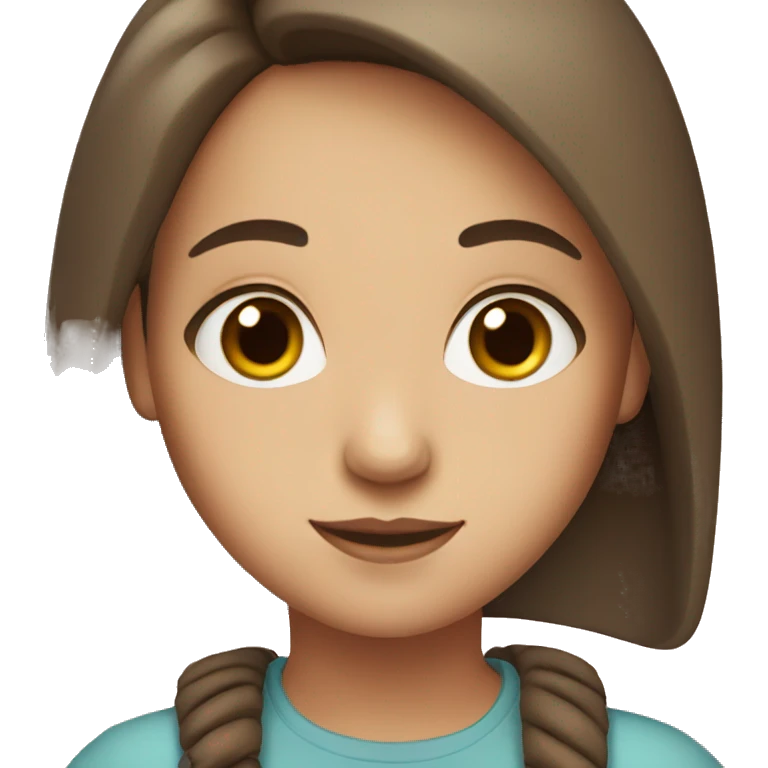 Girl with brown eyes and brown hair emoji