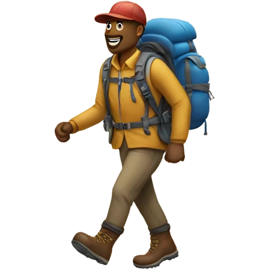 Man hiking  emoji