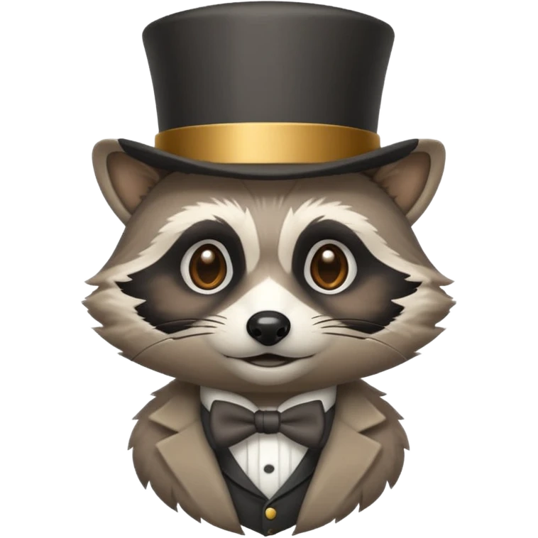 raccoon with a top hat emoji
