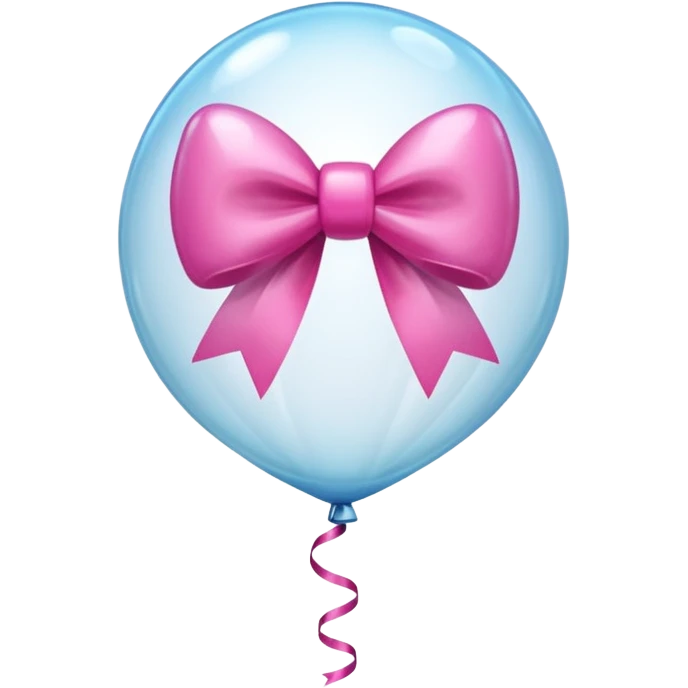 Transparent balloon with  bow  emoji