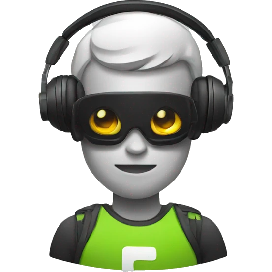 android logo with gamer headphones emoji