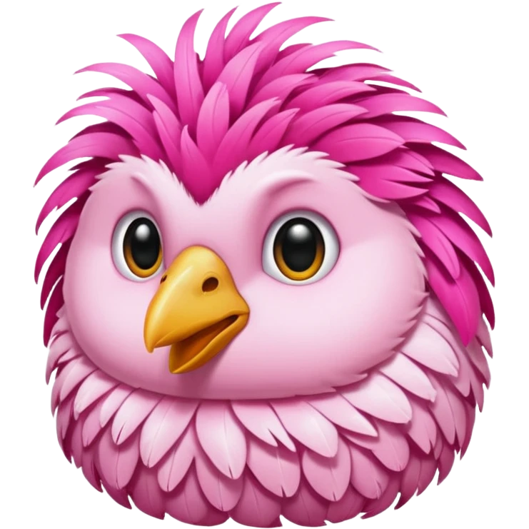 pink feathered bird emoji
