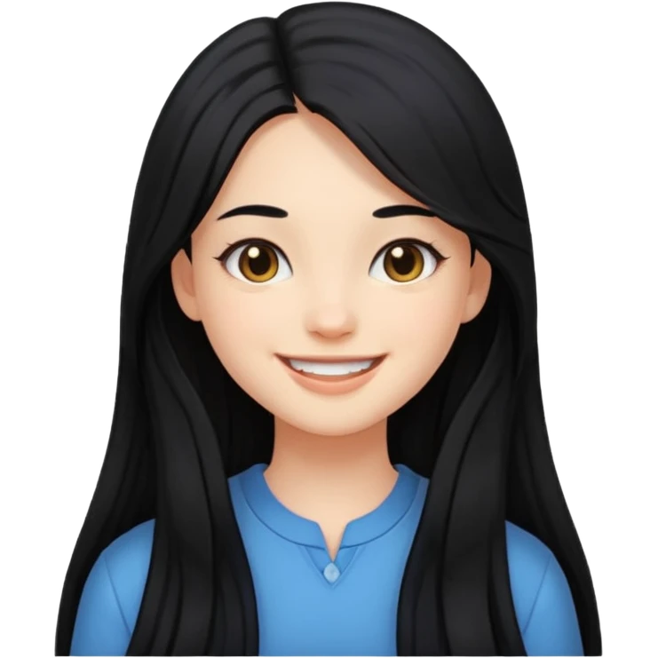 Girl with black and long hair with aesthetic clothes  emoji