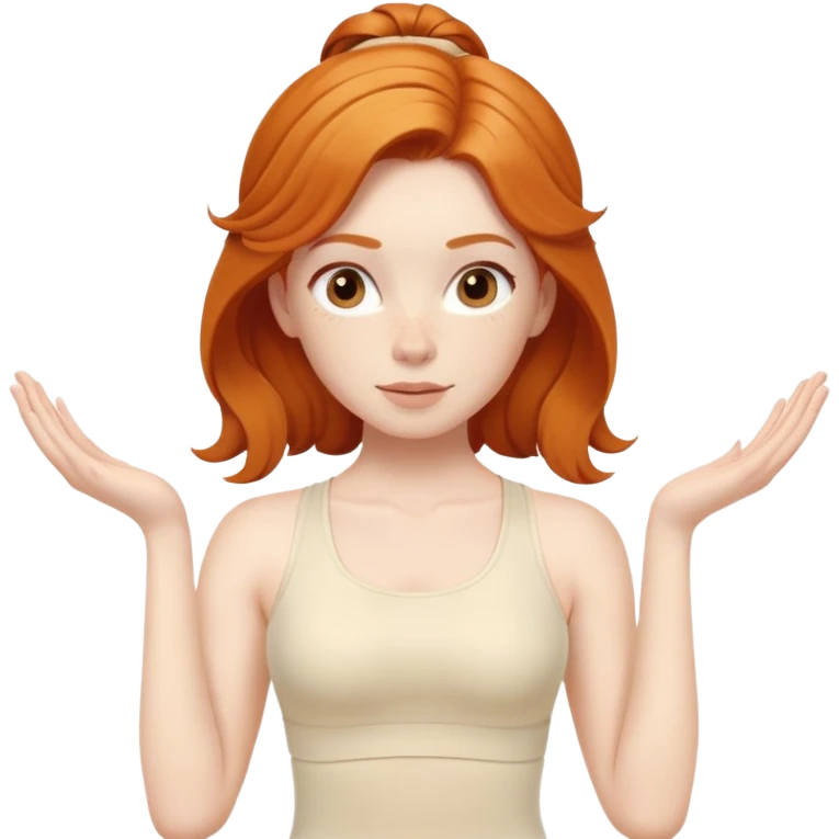 Ginger girl pilates middle part hair cream outfit emoji