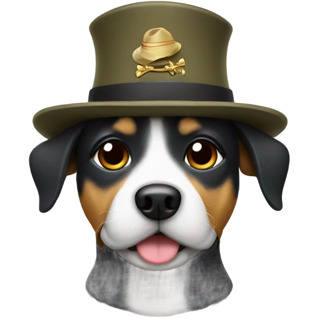 dog with Seargent hat on emoji