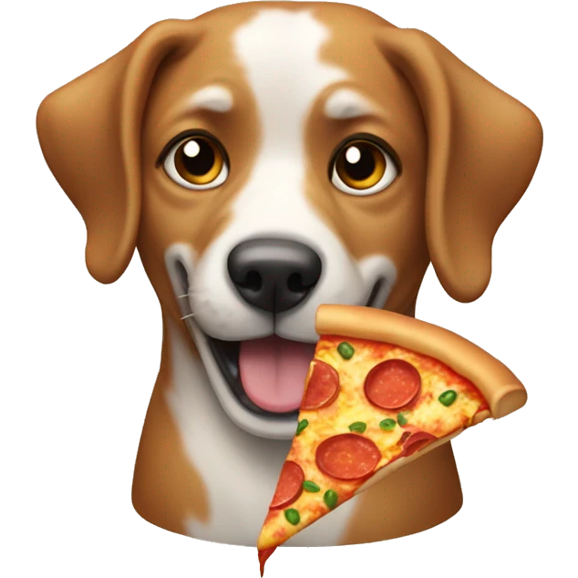 dog eating pizza emoji