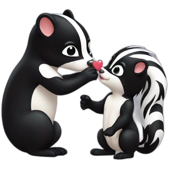 Skunk with kiss emoji
