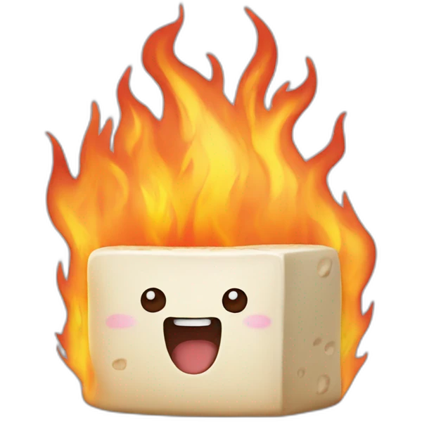 tofu on fire emoji