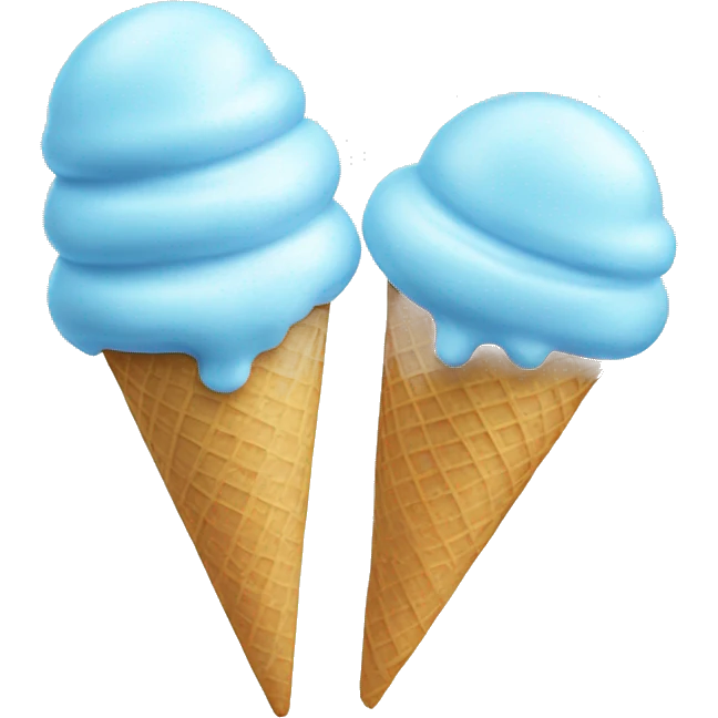 Aesthetic realistic light blue icecream  emoji