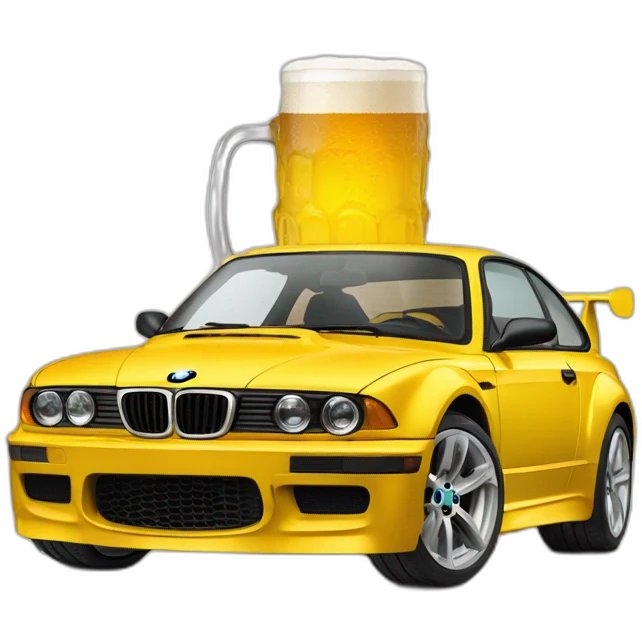 BMW porschePikachu drinks a beer emoji