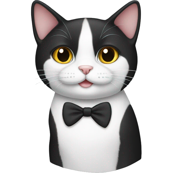 tuxedo cat mainly white emoji
