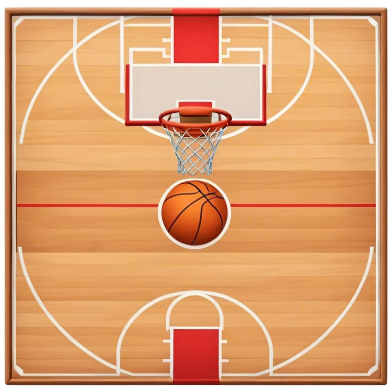 A miniature basketball court with a hoop and markings emoji