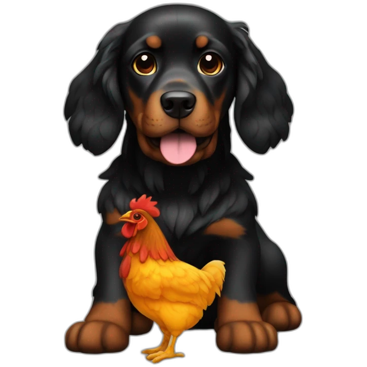 cocker fire black with a chicken emoji