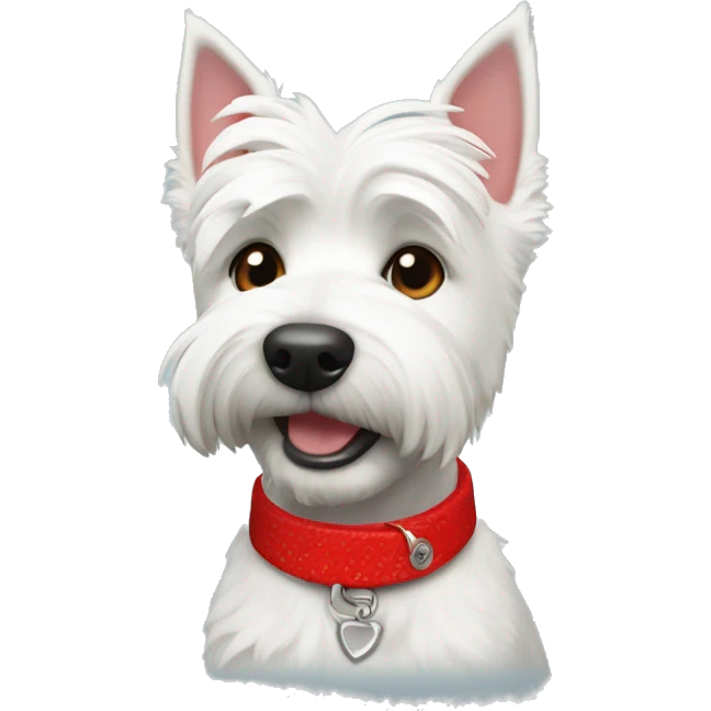 Westie dog with red bandan collar  emoji