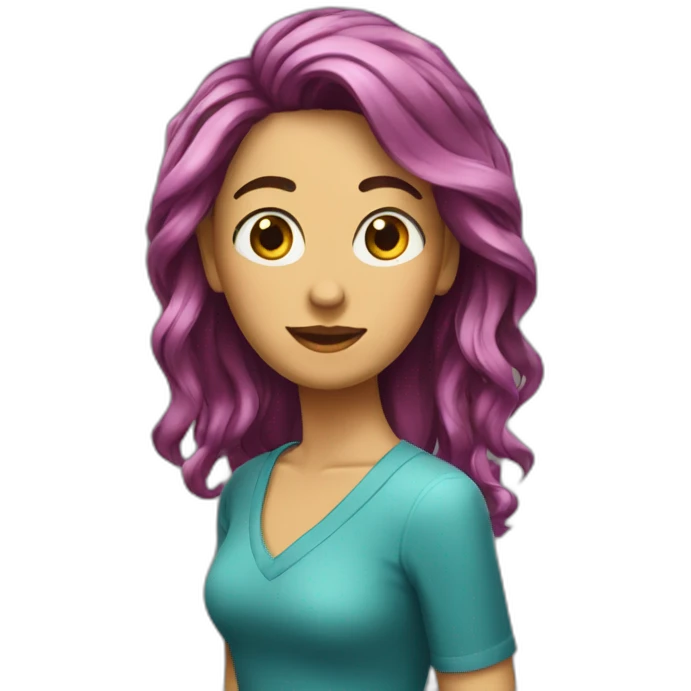 Donna con i capelli lunghi che saluta emoji