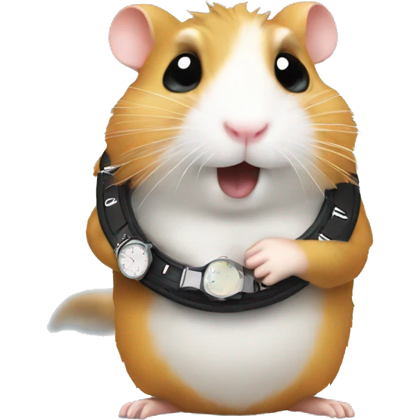 hamster looking at his watch emoji