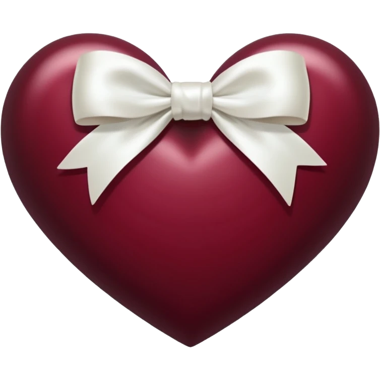 dark maroon heart with white bow emoji