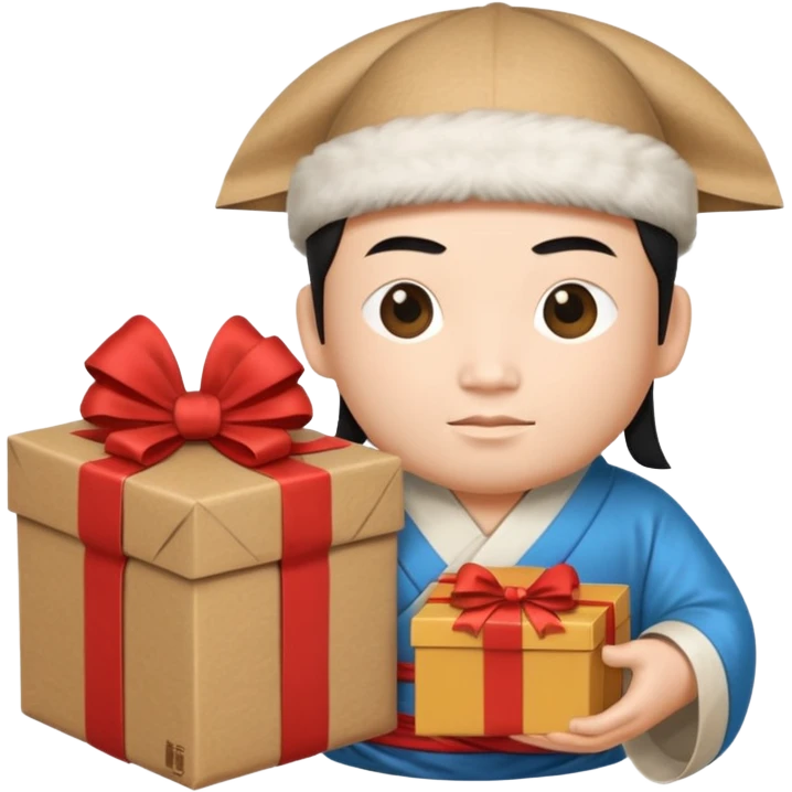 chinese Ming god hold carton box gift emoji