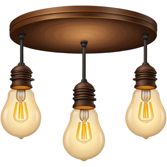 ceiling lamp 3 bulbs wooden emoji