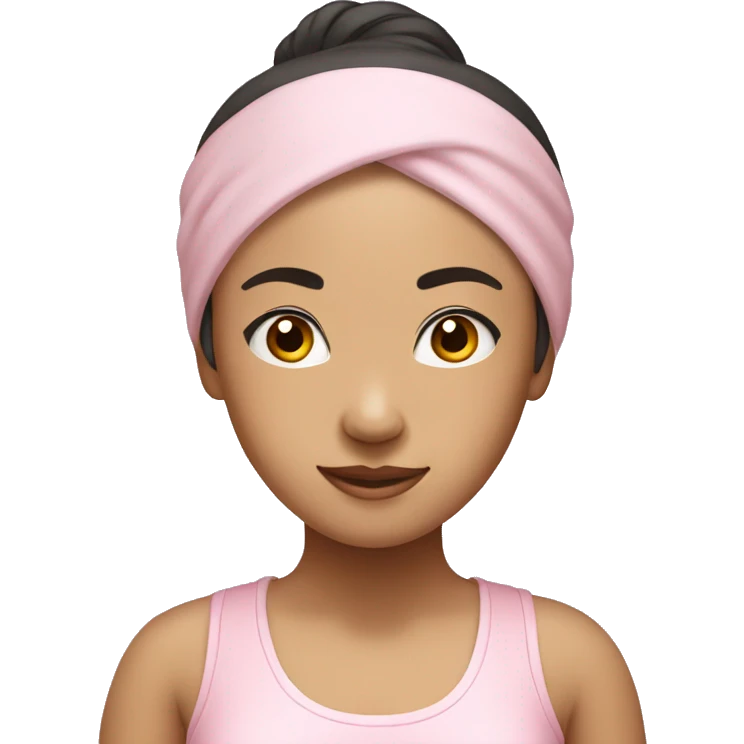 asian yoga girl light pink clothes  emoji