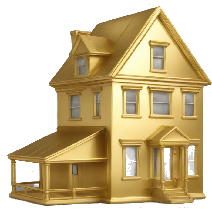Stunning solid gold simple house emoji