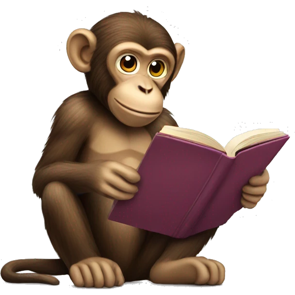 monkey reading book emoji
