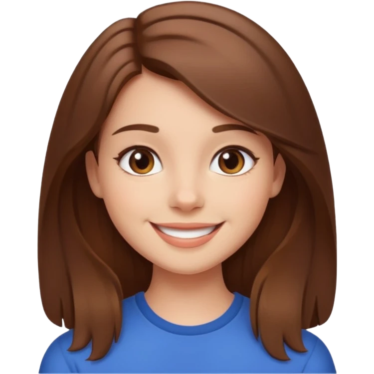 Brown-haired girl posing for a video to post on instagram emoji