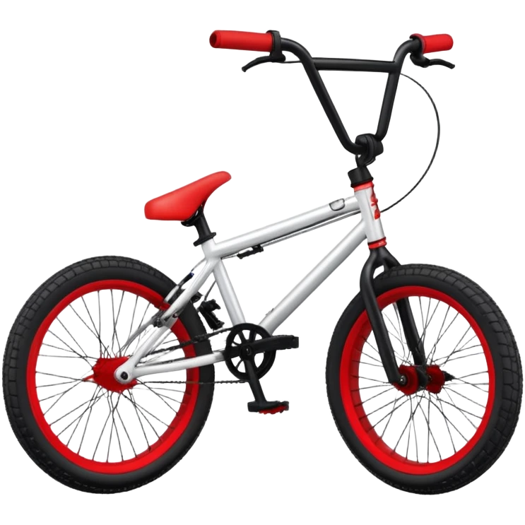 A BMX bicycle, small 20-inch wheels, compact frame, high handlebars, sporty design, no person, freestyle BMX bike emoji