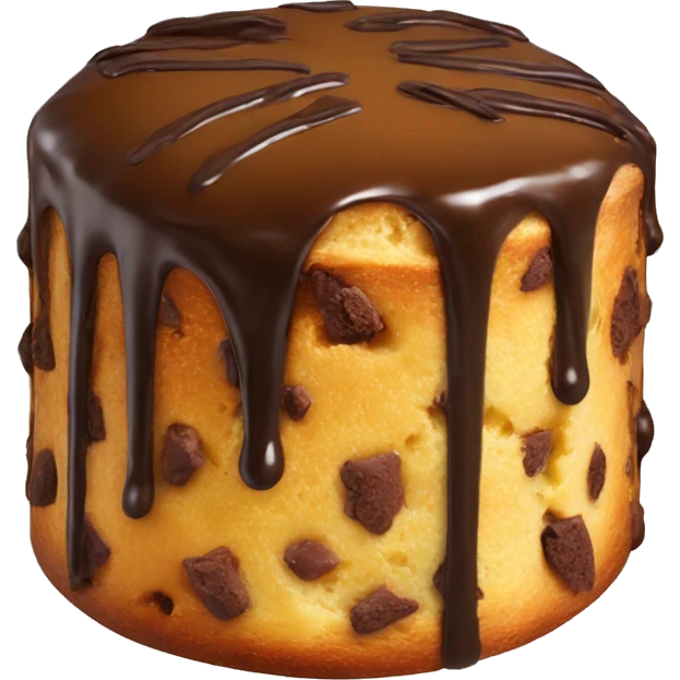 Full chocolate drip panettone emoji