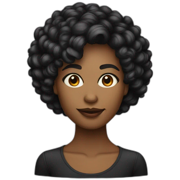 mulher de cabelo curto liso preto e de ocúlos emoji