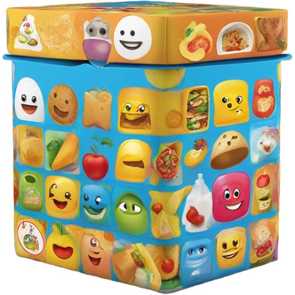 a box for children food, like happy meal emoji