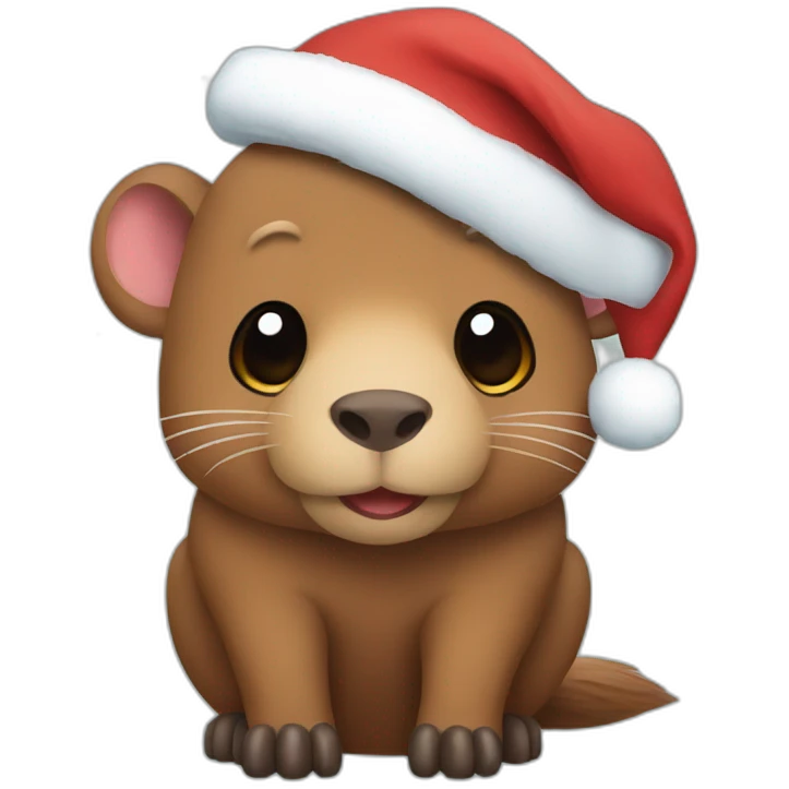 Capibara de navidad emoji