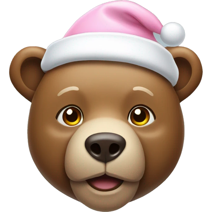 bear with light pink santa hat emoji