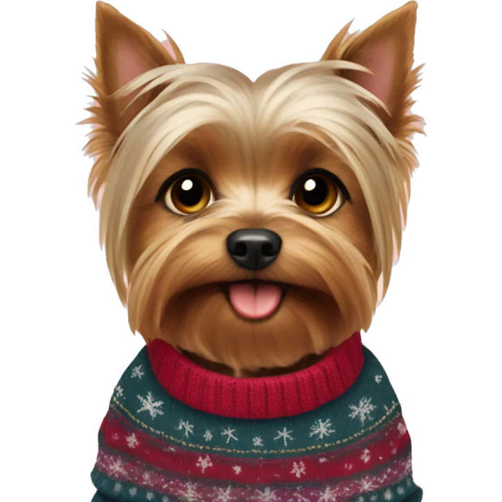 Yorkshire Terrier in a New Year's sweater emoji