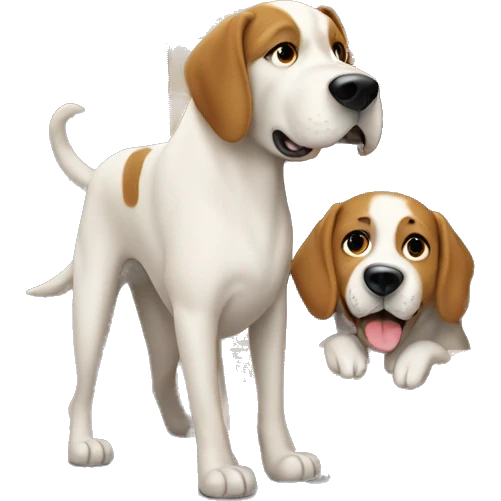 Giant Dog Crushing Small Dog House emoji