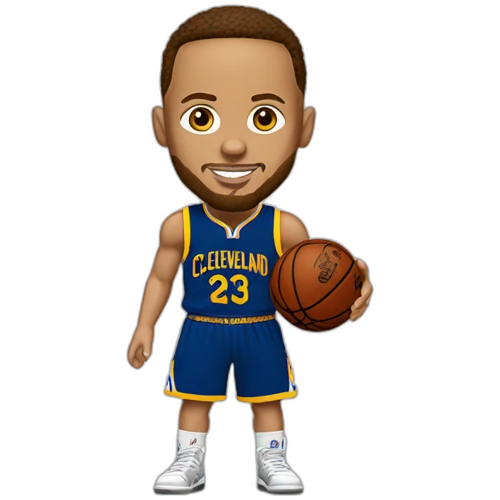 Steph Curry in a Cleveland Cavaliers jersey emoji